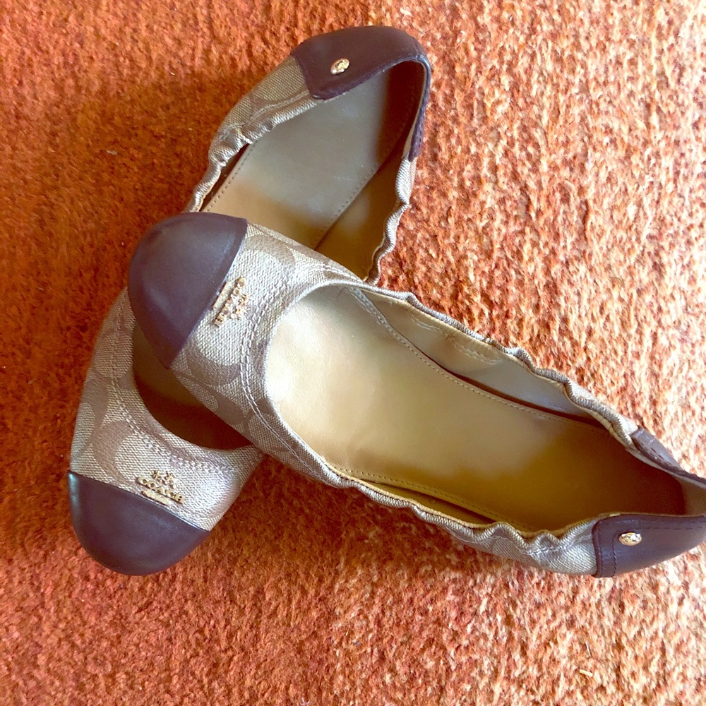Brown Signature Coach Ballet Flats
